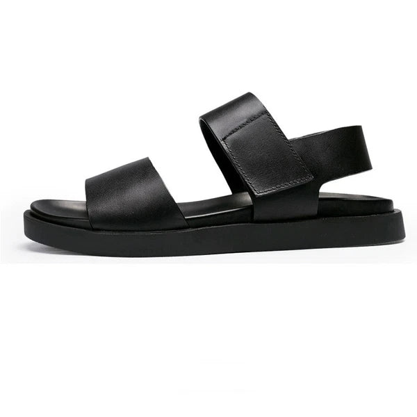 45 Open Toe Sandals Slingbacks Casual Real Leather Men's Beach Shoes Roman Style