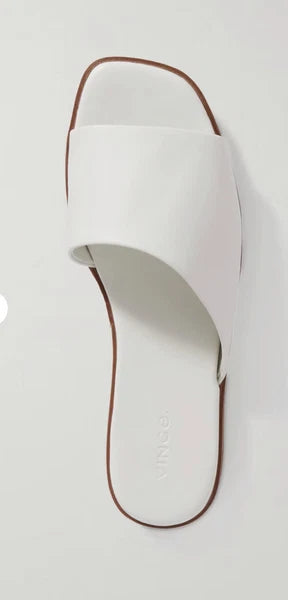VINCE Canella leather asymmetrical stripe slides Sz 11 $ 250