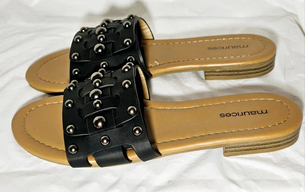 Maurices Studded Black Sandals, Women’s Size 6.5, Hallie