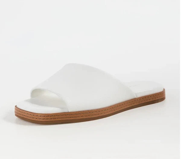 VINCE Canella leather asymmetrical stripe slides Sz 11 $ 250