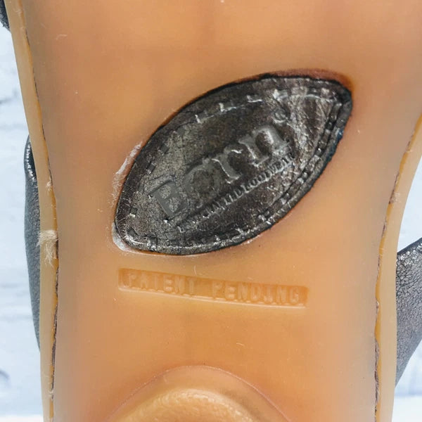 Born Slide Sandals Women's 8/39 Bronze Leather Strap Flat Comfort Flip Flop