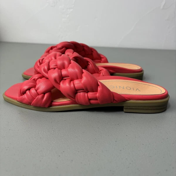 Vionic Kalina Women's 7.5 Slip On Sandals Slides Rope Woven Braided Style