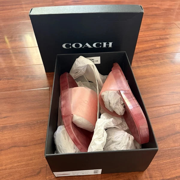 Coach Ulyssa Women's Slide Sandals Candy Apple/Candy Pink Size 10 B New In Box