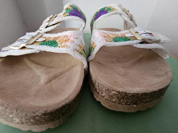 Dirty Laundry Crochet Sandals Women Sz 9 Slip On Shoes Boho Cute Hippie  Flat