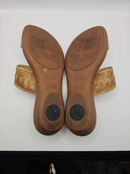 Nurture Leather Havasu Toe Loop Slide Sandals Womens 7.5M Beige Native Weave 180
