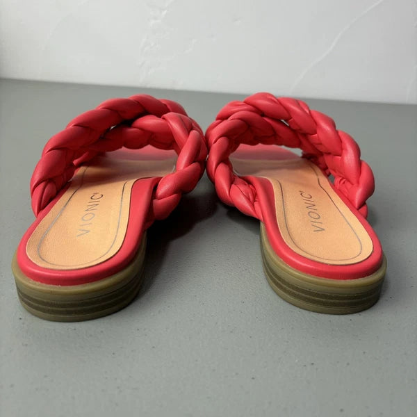 Vionic Kalina Women's 7.5 Slip On Sandals Slides Rope Woven Braided Style