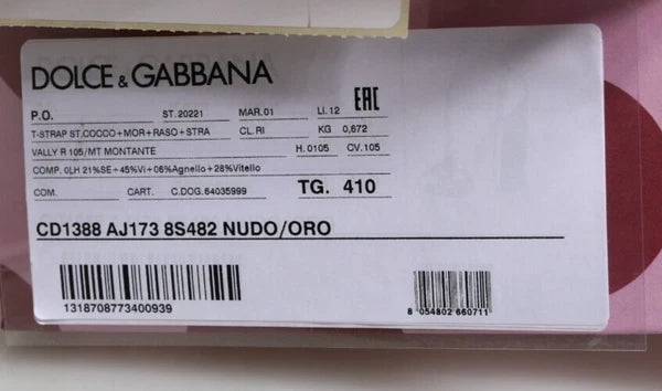 DOLCE & GABBANA Shoes Pink Strass Crystals T-strap Sandals EU41 / US10.5 2330usd