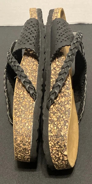 Women's VICTORIA K Fashion Footbed Cork Slides Black Sz 6