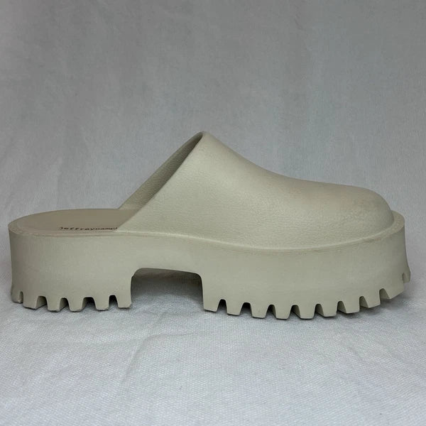 JEFFREY CAMPBELL Bae Platform Mules Beige Slide Y2K Chunky Clogs Women’s Size 10