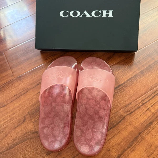 Coach Ulyssa Women's Slide Sandals Candy Apple/Candy Pink Size 10 B New In Box