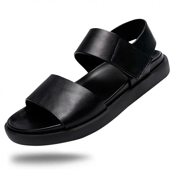 45 Open Toe Sandals Slingbacks Casual Real Leather Men's Beach Shoes Roman Style