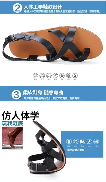 Roman Style Open Toe Casual Slingback Sandals Flats Summer Beach Holiday Mens Sz