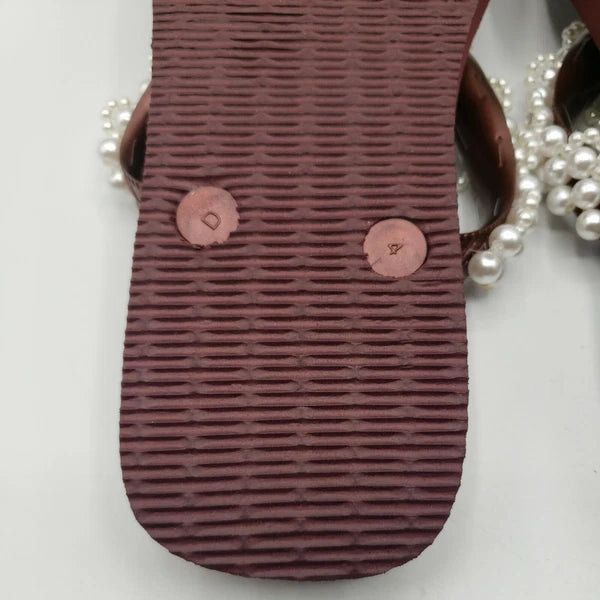 Original HAVAIANAS Flip Flops Women with Pearl/Beads Fashion Finished 37-38 NEW