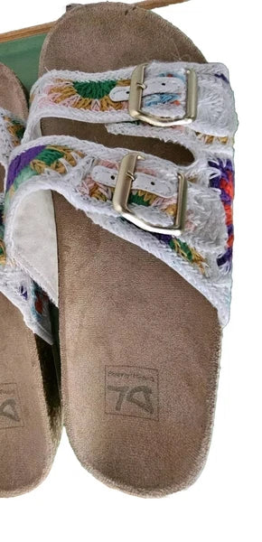 Dirty Laundry Crochet Sandals Women Sz 9 Slip On Shoes Boho Cute Hippie  Flat