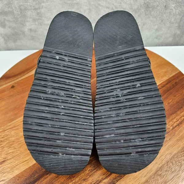 BP Urma Slide Sandals Black Cushy Braided Double Straps Grippy Soles Nordstrom