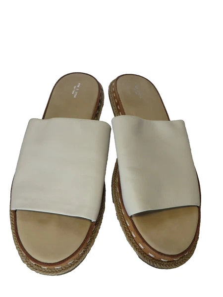 Rag & Bone Cameron Leather Slide Sandals White Casual Comfortable Size 38 US 7.5