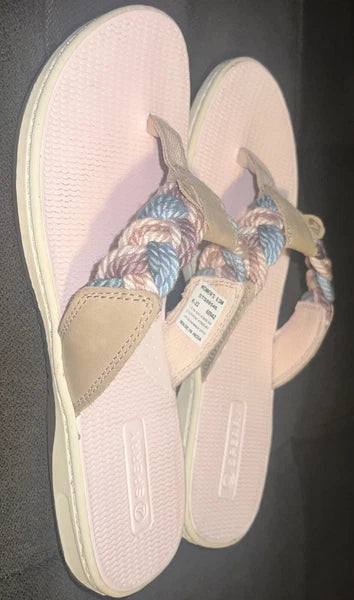 Sperry® Parrotfish Braided Thong🩴Sandals (Flip-Flops) Linen Sz 6.5M MSRP$60.00
