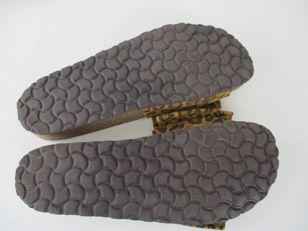 Joules Bayside Leopard Bow Slip On Madrid-Style Sandals size 40 Leather Upper