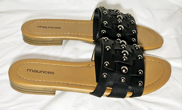 Maurices Studded Black Sandals, Women’s Size 6.5, Hallie