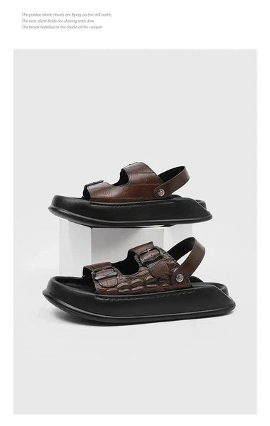 Mens Thick Soled Sandals Slipper Open Toe Outdoor Fashion Summer Slingback Beach
