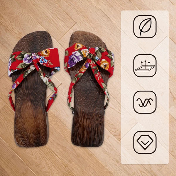 Chinese Style Wooden Clogs Miss Man Slide Sandals Women Slippers