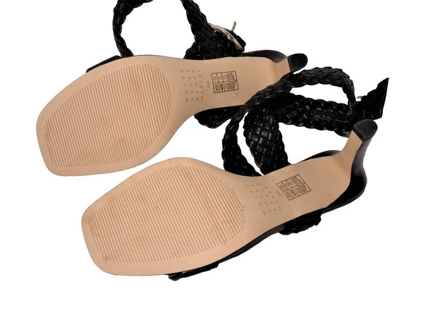 White House Black Market High Heel Braid Wrap Criss Cross Sandals Womens US 8M