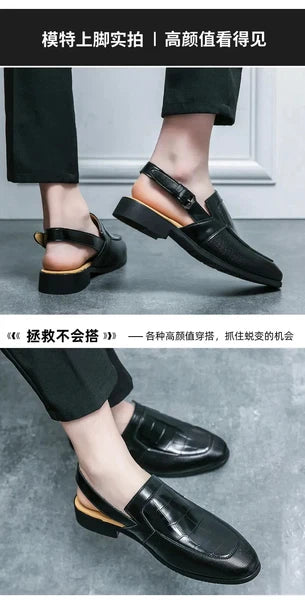 38-47 Plus Sz Men's Slingback Buckle Casual Business Sandals Formal Shoes Summer