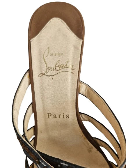 Louboutin crok wedge slide sandales