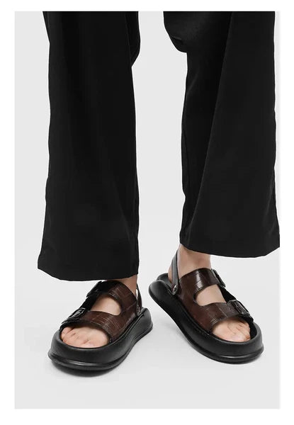 Mens Thick Soled Sandals Slipper Open Toe Outdoor Fashion Summer Slingback Beach
