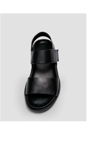 45 Open Toe Sandals Slingbacks Casual Real Leather Men's Beach Shoes Roman Style