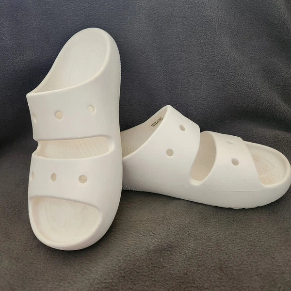 Crocs Unisex Classic Two Band Slide White Sandals W7/M5 Style 209403